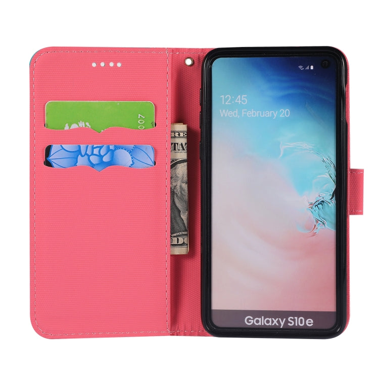 Fabric Stitching Embroidery Horizontal Flip Leather Case With Holder & Card Slots & Wallet for Galaxy S10e