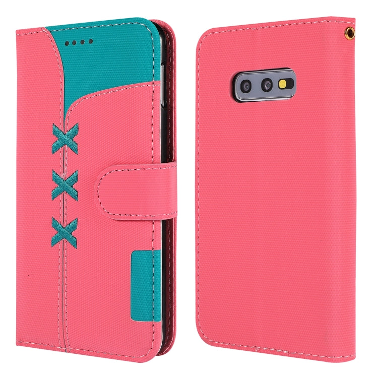 Fabric Stitching Embroidery Horizontal Flip Leather Case With Holder & Card Slots & Wallet for Galaxy S10e