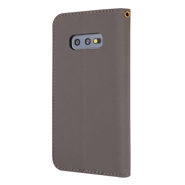 Fabric Stitching Embroidery Horizontal Flip Leather Case With Holder & Card Slots & Wallet for Galaxy S10e