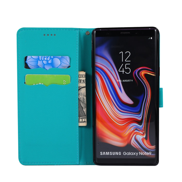 Fabric Stitching Embroidery Horizontal Flip Leather Case With Holder & Card Slots & Wallet for Galaxy Note 9