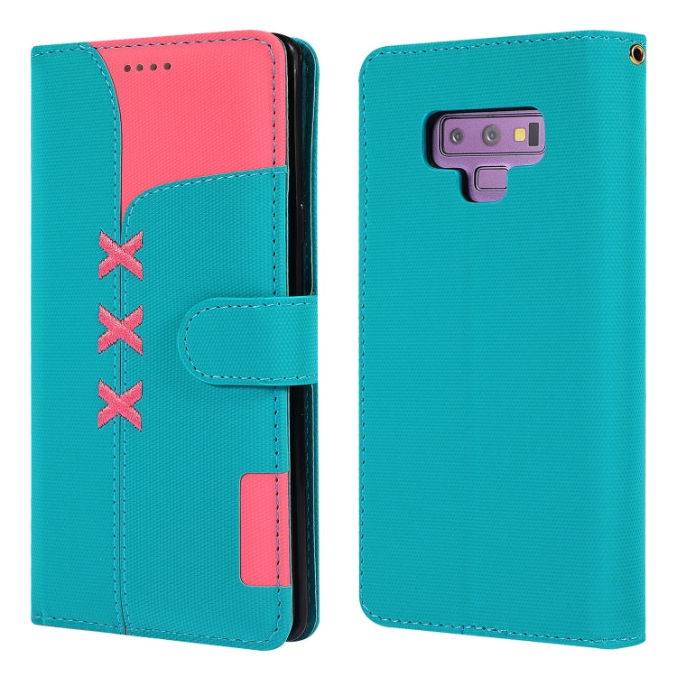 Fabric Stitching Embroidery Horizontal Flip Leather Case With Holder & Card Slots & Wallet for Galaxy Note 9