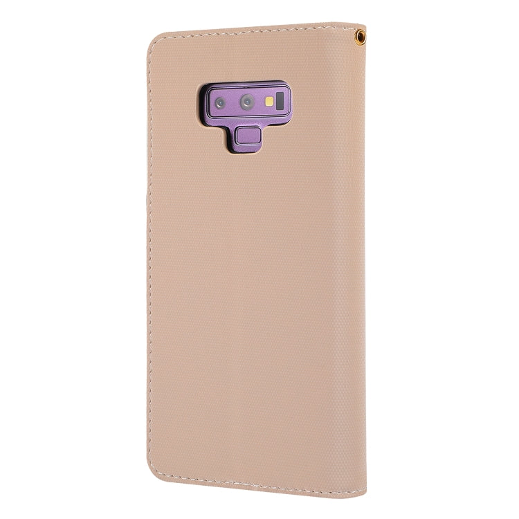 Fabric Stitching Embroidery Horizontal Flip Leather Case With Holder & Card Slots & Wallet for Galaxy Note 9