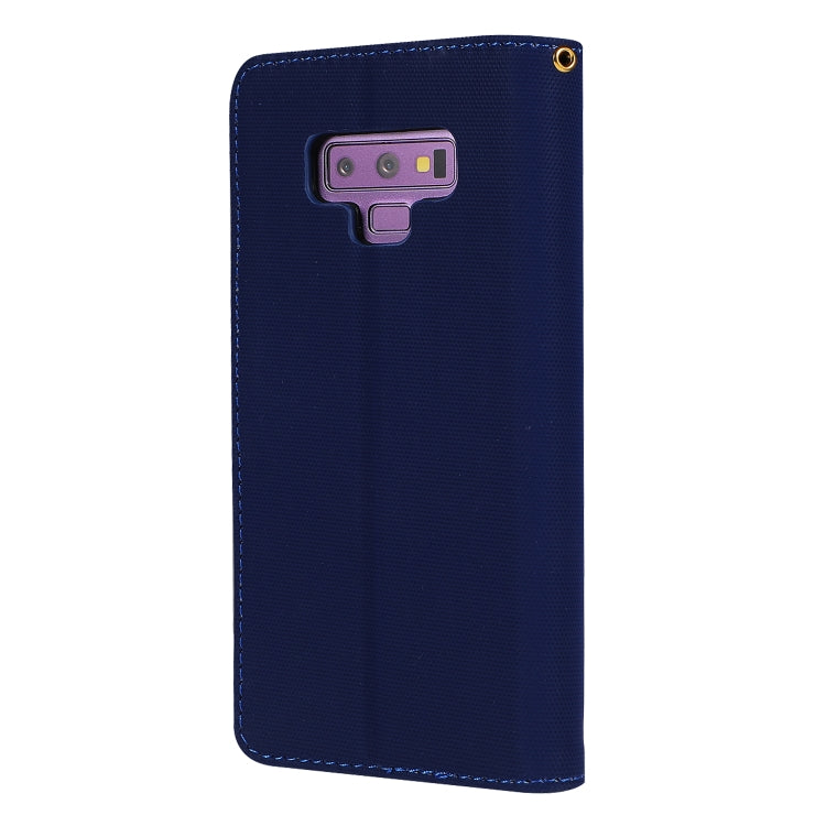 Fabric Stitching Embroidery Horizontal Flip Leather Case With Holder & Card Slots & Wallet for Galaxy Note 9