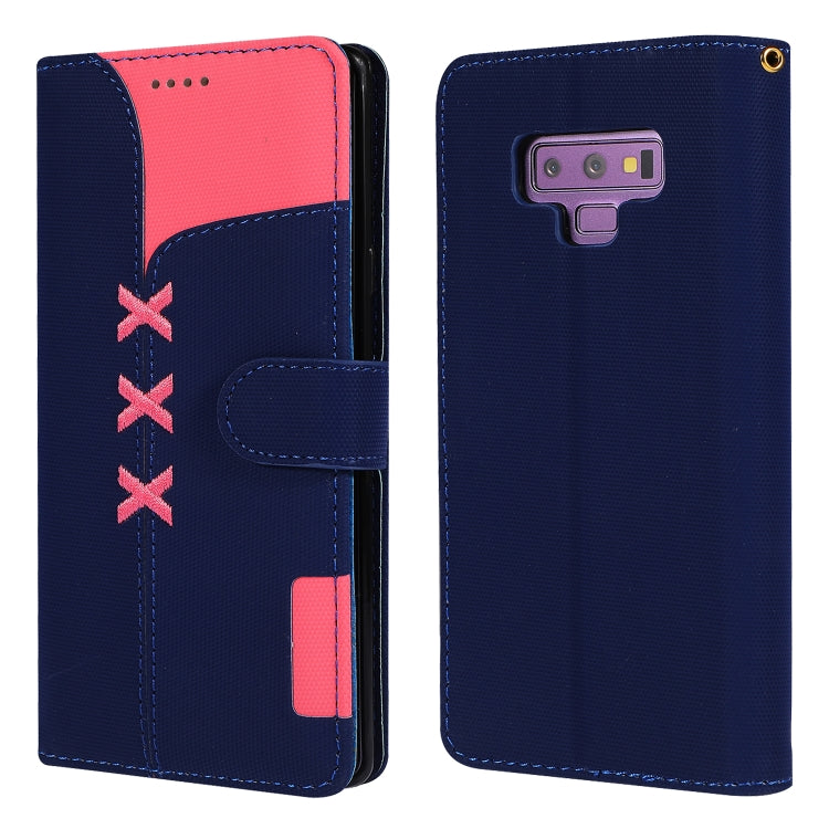 Fabric Stitching Embroidery Horizontal Flip Leather Case With Holder & Card Slots & Wallet for Galaxy Note 9