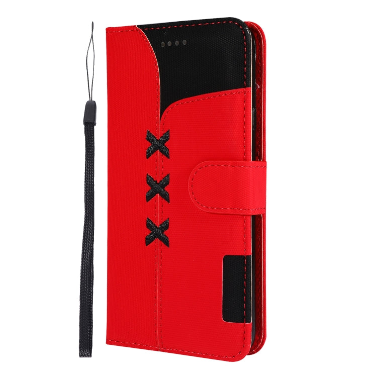 Fabric Stitching Embroidery Horizontal Flip Leather Case With Holder & Card Slots & Wallet for Galaxy J4