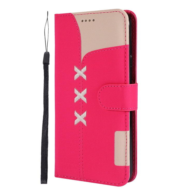 Fabric Stitching Embroidery Horizontal Flip Leather Case With Holder & Card Slots & Wallet for Galaxy J4