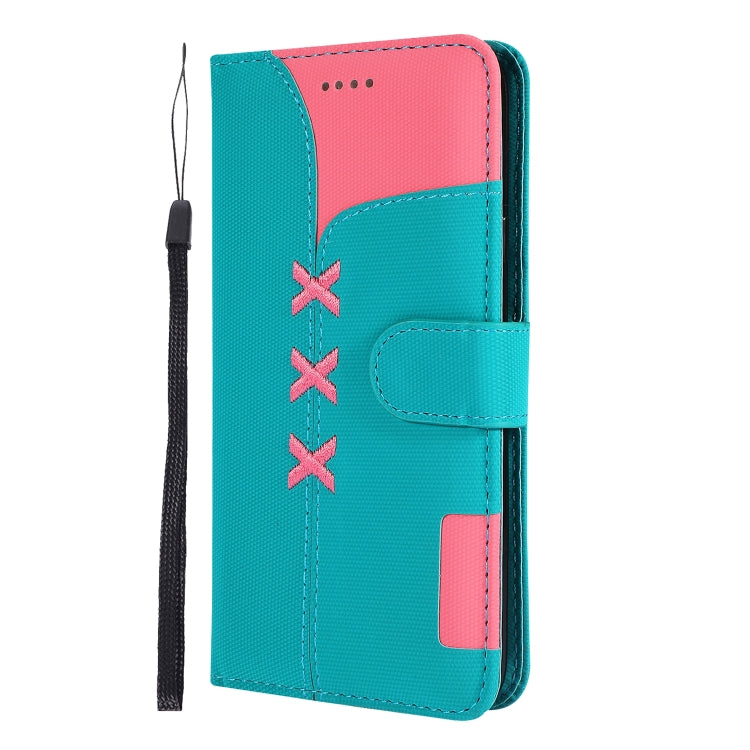 Fabric Stitching Embroidery Horizontal Flip Leather Case With Holder & Card Slots & Wallet for Galaxy J4