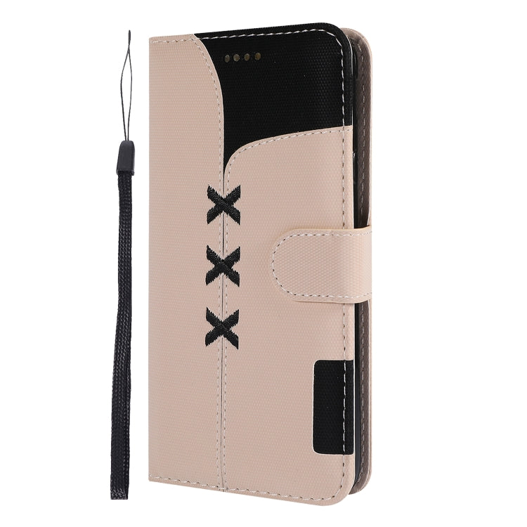 Fabric Stitching Embroidery Horizontal Flip Leather Case With Holder & Card Slots & Wallet for Galaxy J4