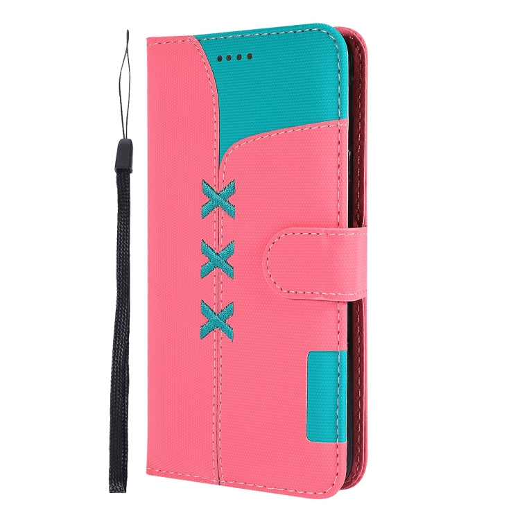 Fabric Stitching Embroidery Horizontal Flip Leather Case With Holder & Card Slots & Wallet for Galaxy J4