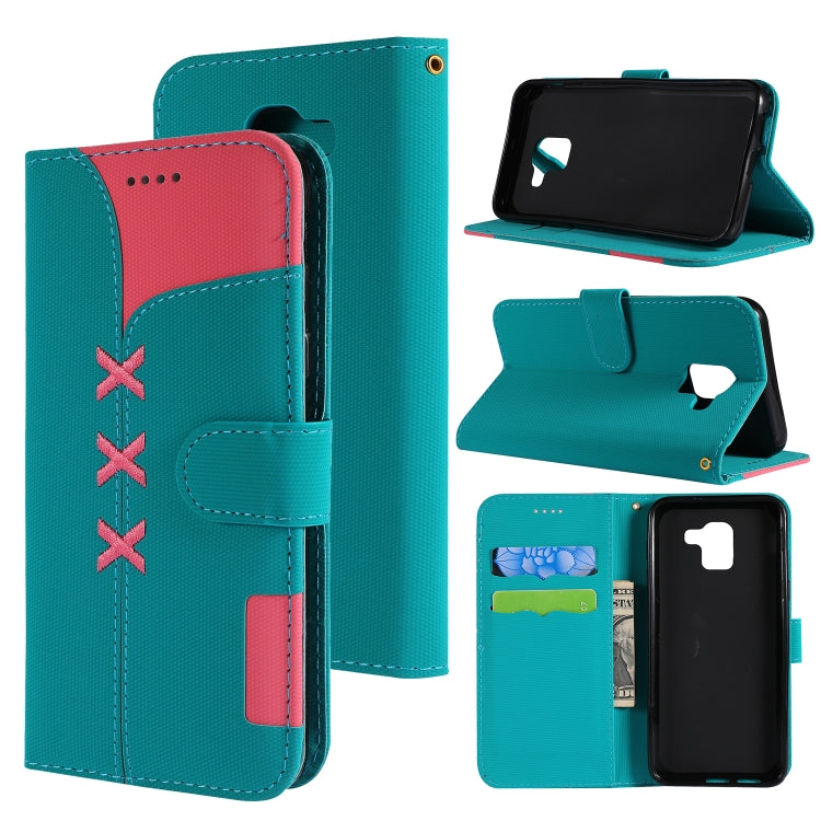 Fabric Stitching Embroidery Horizontal Flip Leather Case With Holder & Card Slots & Wallet for Galaxy J6