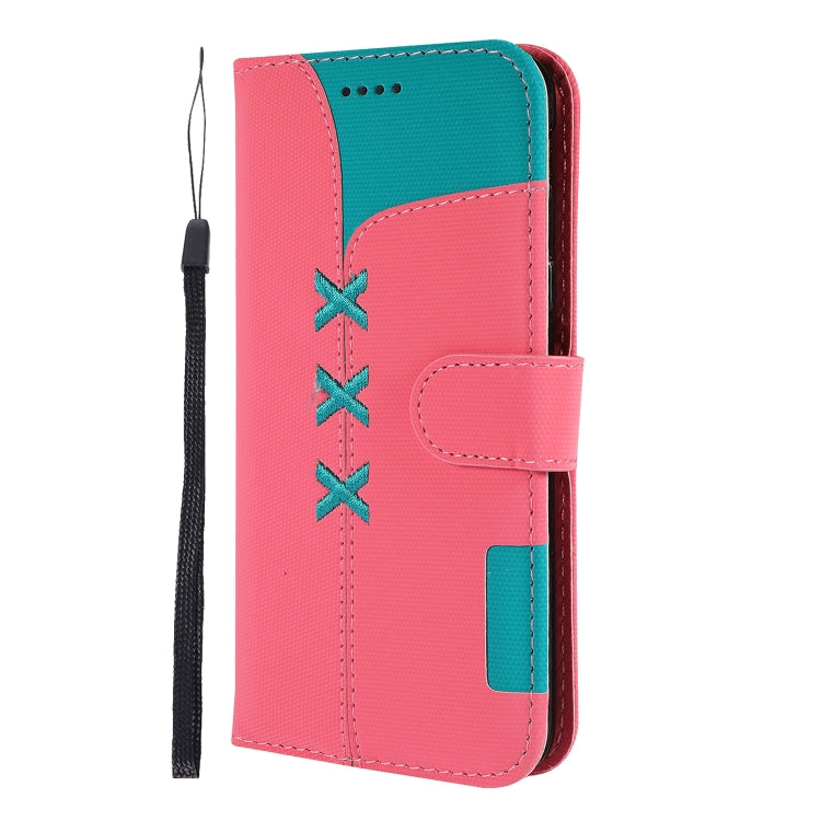 Fabric Stitching Embroidery Horizontal Flip Leather Case With Holder & Card Slots & Wallet for Galaxy J6