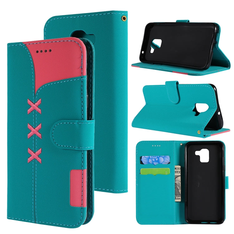 Fabric Stitching Embroidery Horizontal Flip Leather Case With Holder & Card Slots & Wallet for Galaxy A6