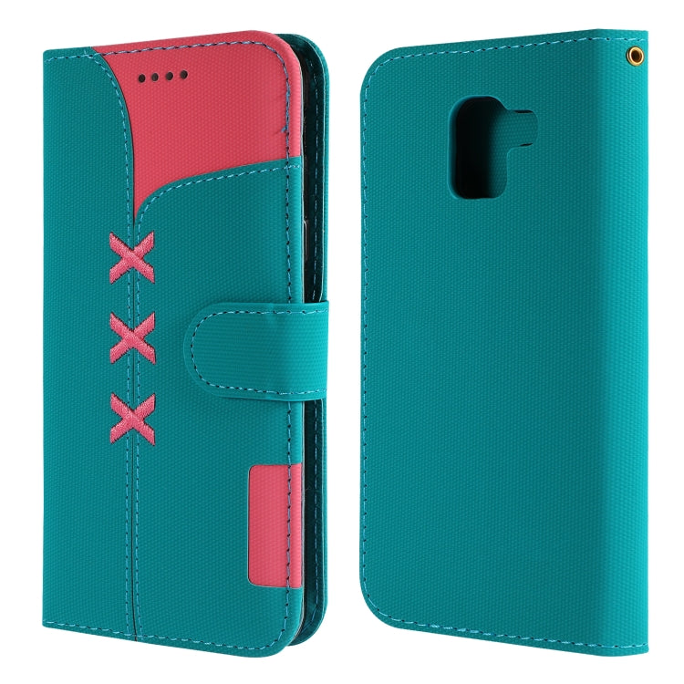 Fabric Stitching Embroidery Horizontal Flip Leather Case With Holder & Card Slots & Wallet for Galaxy A6