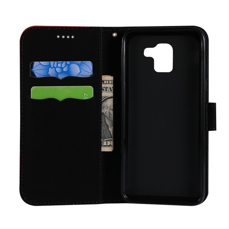 Fabric Stitching Embroidery Horizontal Flip Leather Case With Holder & Card Slots & Wallet for Galaxy A6