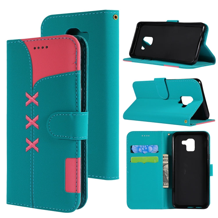 Fabric Stitching Embroidery Horizontal Flip Leather Case With Holder & Card Slots & Wallet for Galaxy A8