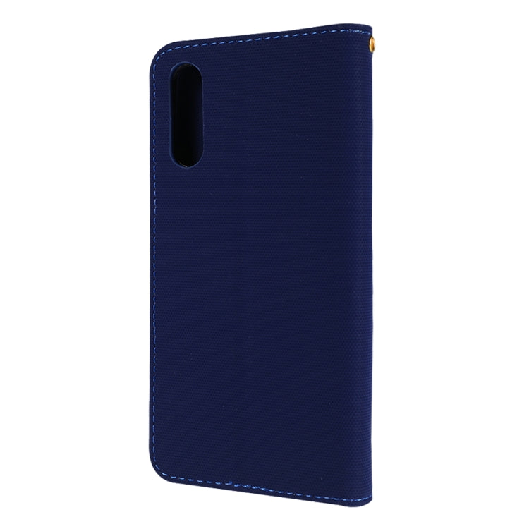 Fabric Stitching Embroidery Horizontal Flip Leather Case With Holder & Card Slots & Wallet for Galaxy A50