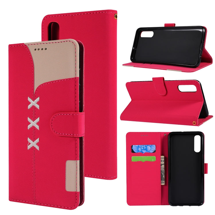 Fabric Stitching Embroidery Horizontal Flip Leather Case With Holder & Card Slots & Wallet for Galaxy A70