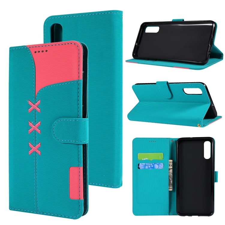 Fabric Stitching Embroidery Horizontal Flip Leather Case With Holder & Card Slots & Wallet for Galaxy A70