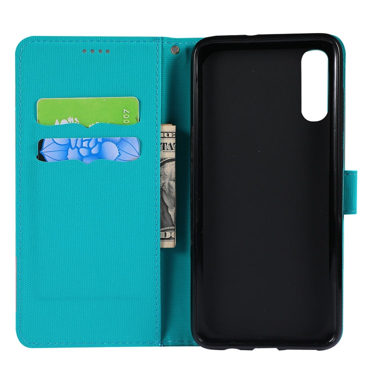 Fabric Stitching Embroidery Horizontal Flip Leather Case With Holder & Card Slots & Wallet for Galaxy A70