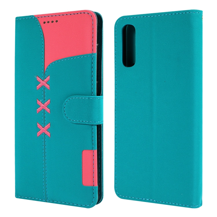 Fabric Stitching Embroidery Horizontal Flip Leather Case With Holder & Card Slots & Wallet for Galaxy A70