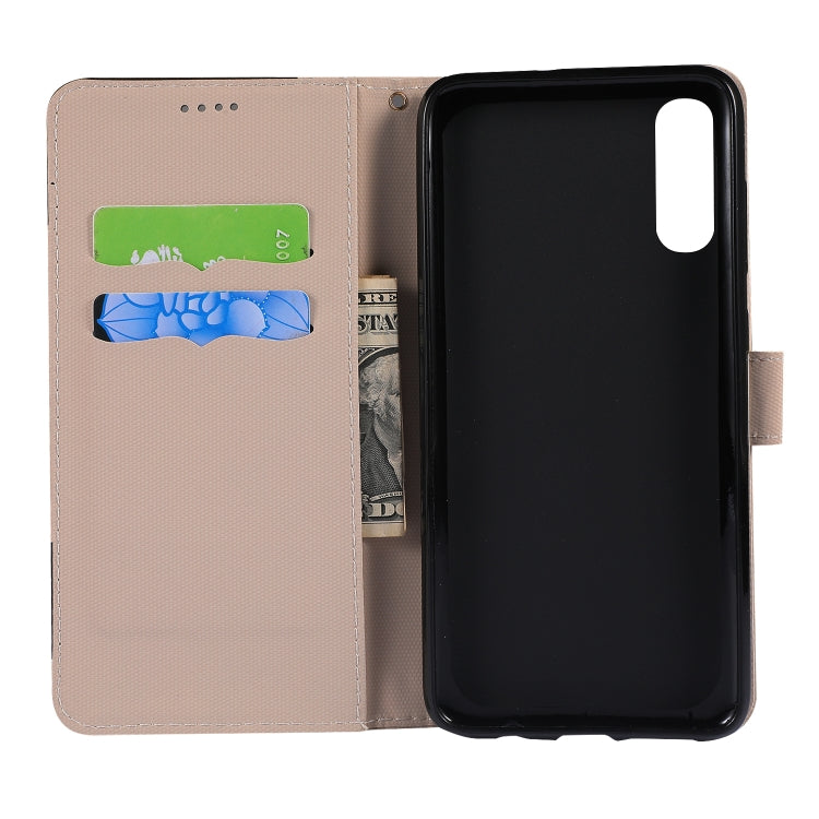 Fabric Stitching Embroidery Horizontal Flip Leather Case With Holder & Card Slots & Wallet for Galaxy A70