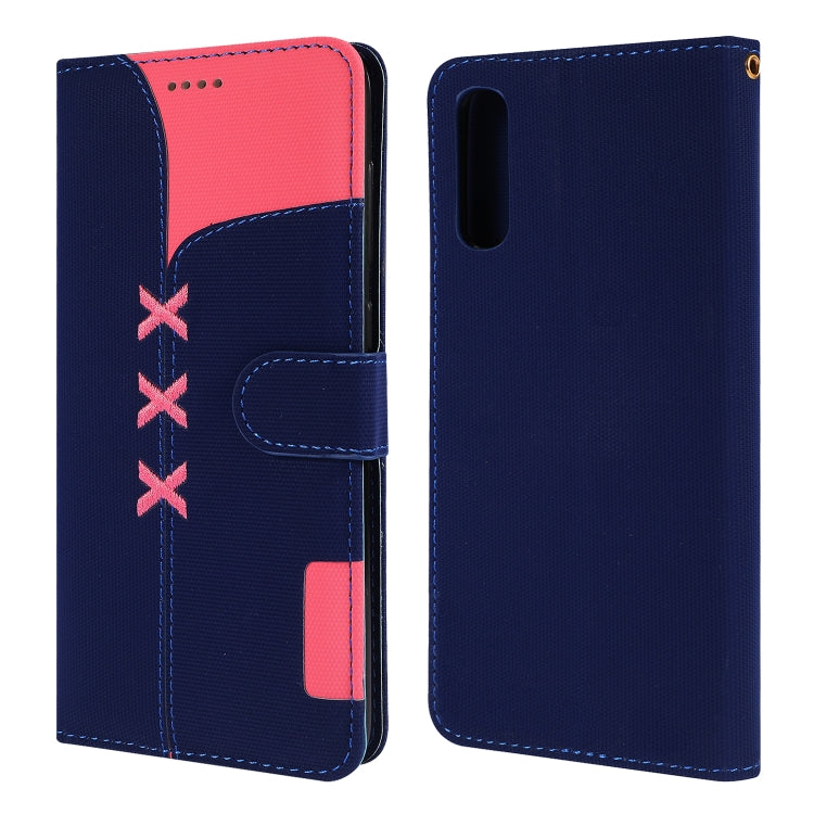 Fabric Stitching Embroidery Horizontal Flip Leather Case With Holder & Card Slots & Wallet for Galaxy A70