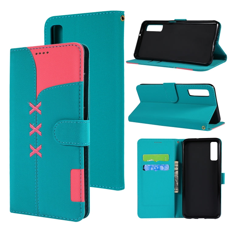 Fabric Stitching Embroidery Horizontal Flip Leather Case With Holder & Card Slots & Wallet for Galaxy A7