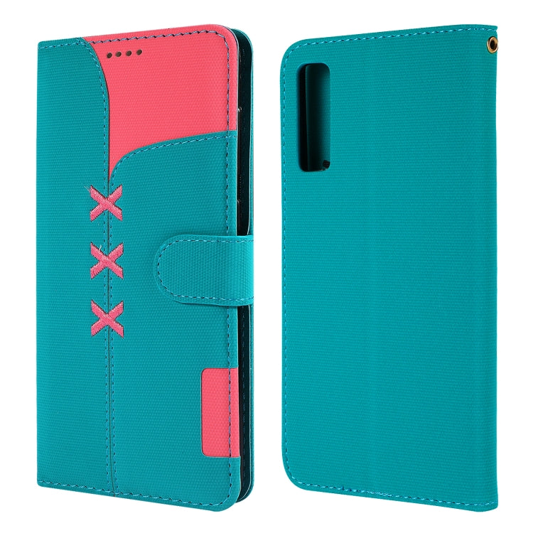 Fabric Stitching Embroidery Horizontal Flip Leather Case With Holder & Card Slots & Wallet for Galaxy A7