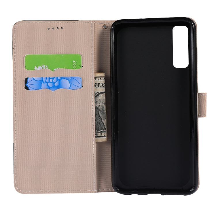 Fabric Stitching Embroidery Horizontal Flip Leather Case With Holder & Card Slots & Wallet for Galaxy A7