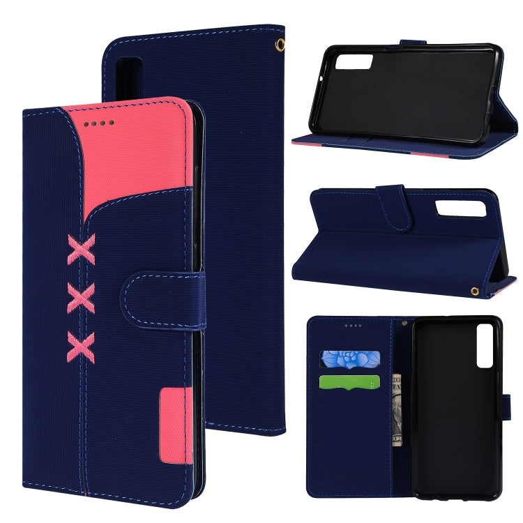 Fabric Stitching Embroidery Horizontal Flip Leather Case With Holder & Card Slots & Wallet for Galaxy A7