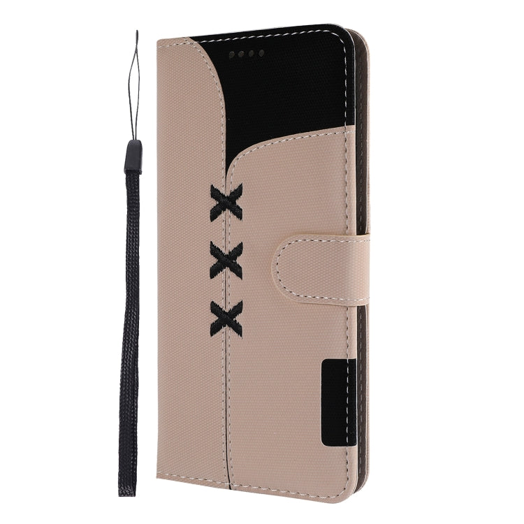 Fabric Stitching Embroidery Horizontal Flip Leather Case With Holder & Card Slots & Wallet for Galaxy A20