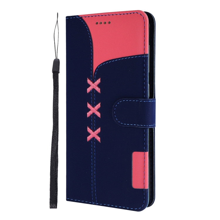 Fabric Stitching Embroidery Horizontal Flip Leather Case With Holder & Card Slots & Wallet for Galaxy A20