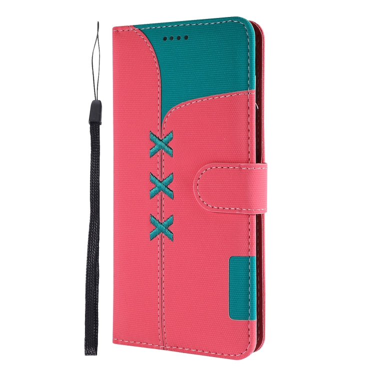 Fabric Stitching Embroidery Horizontal Flip Leather Case With Holder & Card Slots & Wallet for Galaxy A20