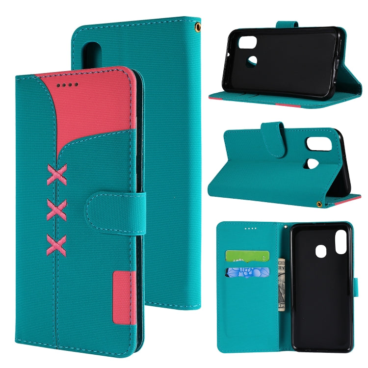 Fabric Stitching Embroidery Horizontal Flip Leather Case With Holder & Card Slots & Wallet for Galaxy A40