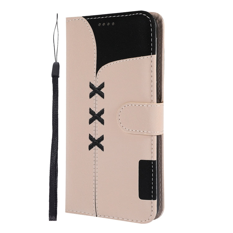 Fabric Stitching Embroidery Horizontal Flip Leather Case With Holder & Card Slots & Wallet for Galaxy M20