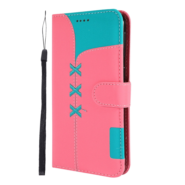 Fabric Stitching Embroidery Horizontal Flip Leather Case With Holder & Card Slots & Wallet for Galaxy M20