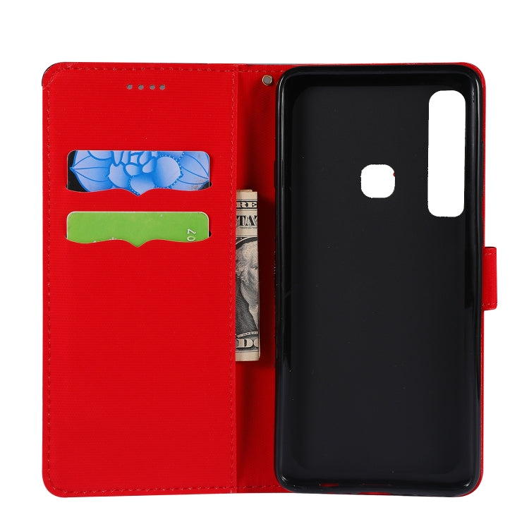 Fabric Stitching Embroidery Horizontal Flip Leather Case With Holder & Card Slots & Wallet for Galaxy A9