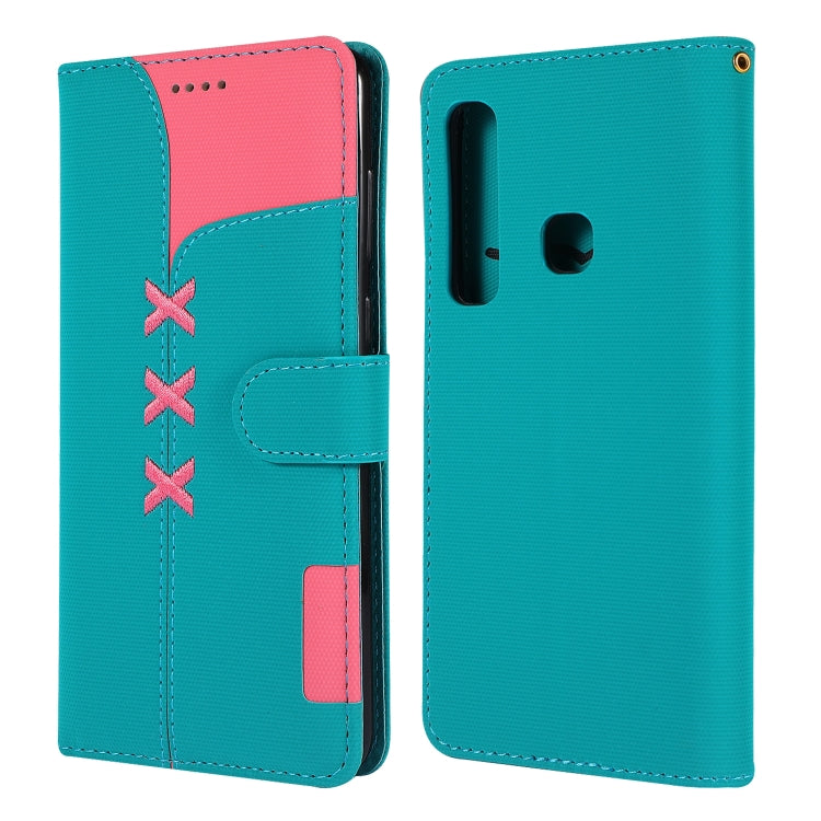 Fabric Stitching Embroidery Horizontal Flip Leather Case With Holder & Card Slots & Wallet for Galaxy A9