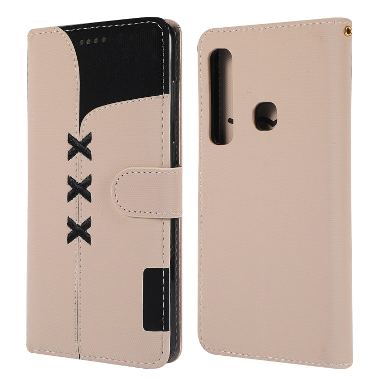 Fabric Stitching Embroidery Horizontal Flip Leather Case With Holder & Card Slots & Wallet for Galaxy A9