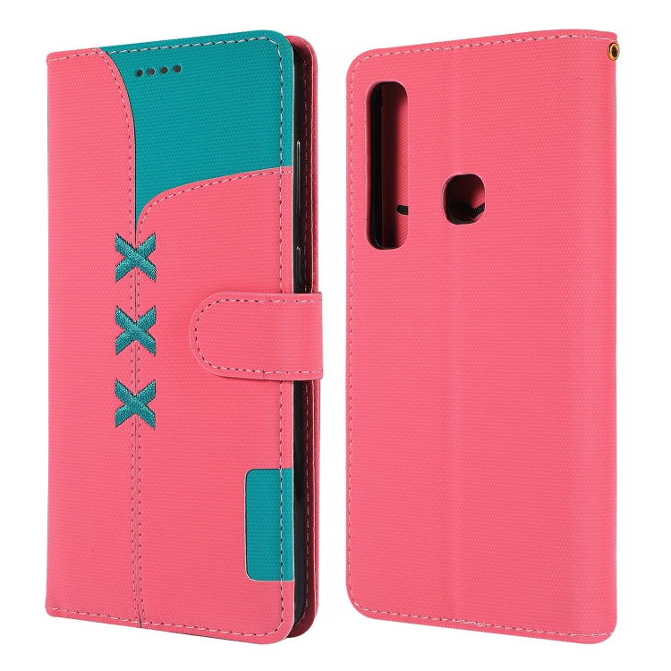 Fabric Stitching Embroidery Horizontal Flip Leather Case With Holder & Card Slots & Wallet for Galaxy A9