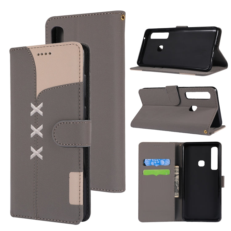 Fabric Stitching Embroidery Horizontal Flip Leather Case With Holder & Card Slots & Wallet for Galaxy A9