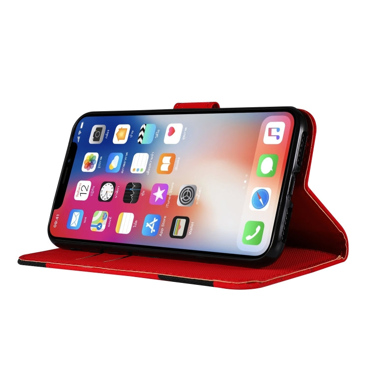 For iPhone X Fabric Stitching Embroidery Horizontal Flip Leather Case With Holder & Card Slots & Wallet