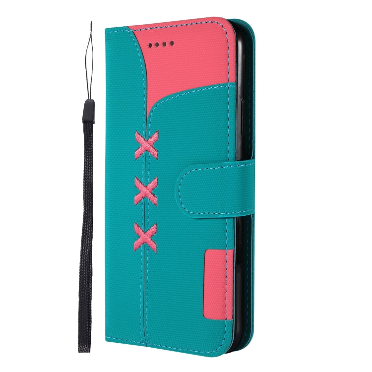 For iPhone X Fabric Stitching Embroidery Horizontal Flip Leather Case With Holder & Card Slots & Wallet
