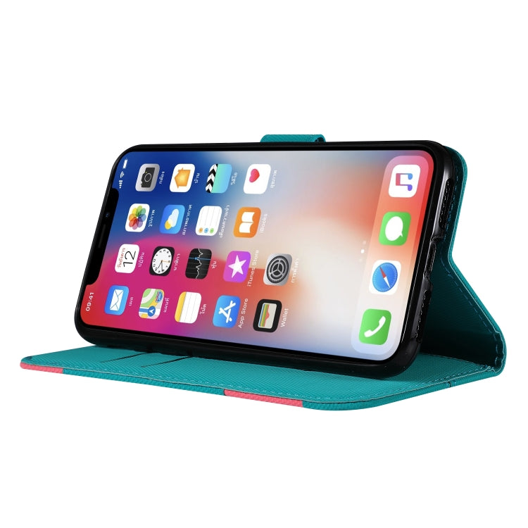 For iPhone X Fabric Stitching Embroidery Horizontal Flip Leather Case With Holder & Card Slots & Wallet