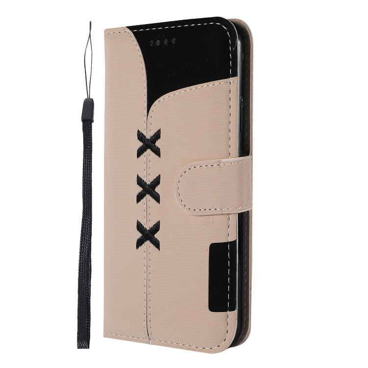 For iPhone X Fabric Stitching Embroidery Horizontal Flip Leather Case With Holder & Card Slots & Wallet