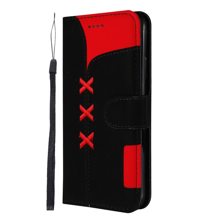For iPhone X Fabric Stitching Embroidery Horizontal Flip Leather Case With Holder & Card Slots & Wallet