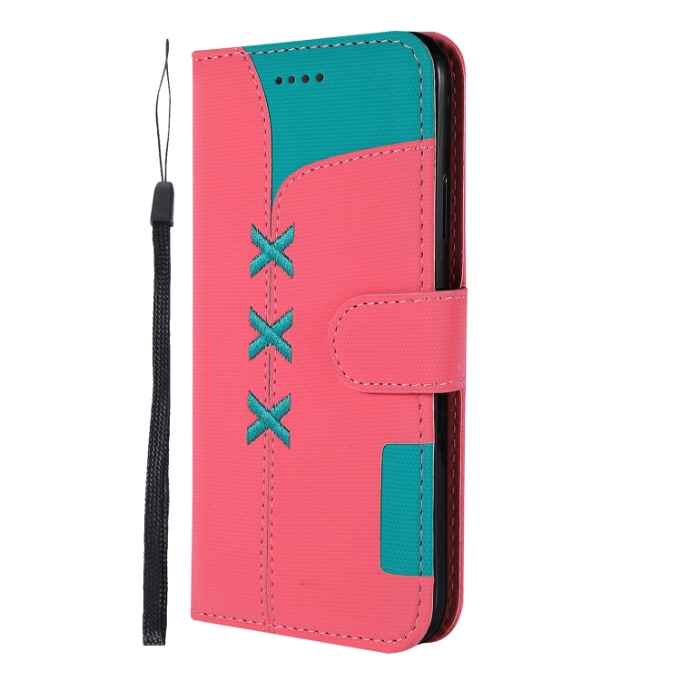 For iPhone X Fabric Stitching Embroidery Horizontal Flip Leather Case With Holder & Card Slots & Wallet