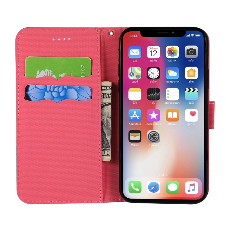 For iPhone X Fabric Stitching Embroidery Horizontal Flip Leather Case With Holder & Card Slots & Wallet