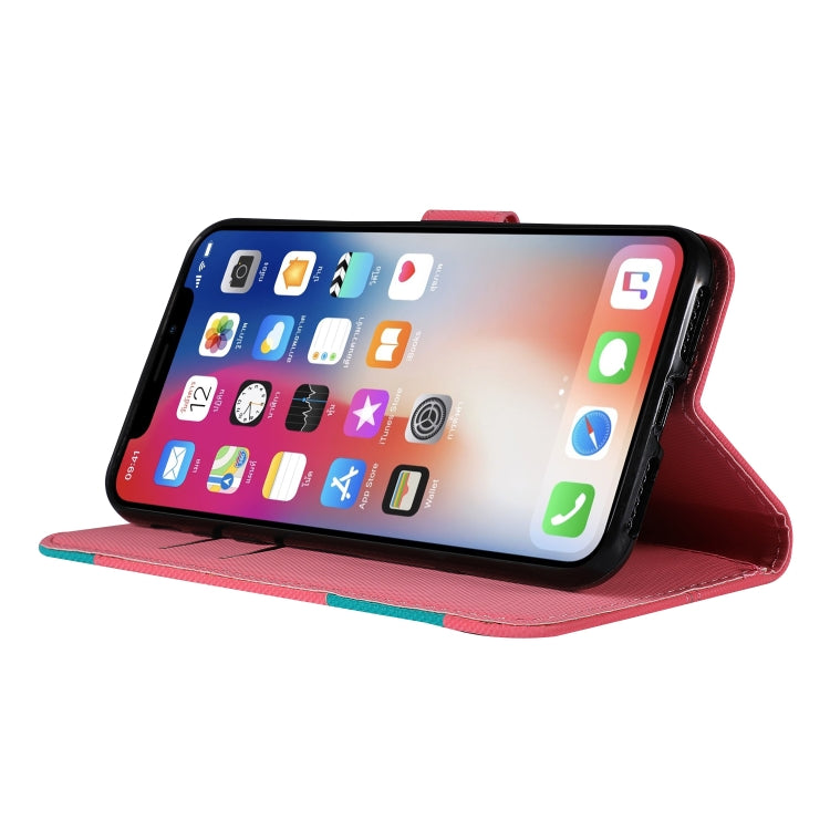 For iPhone X Fabric Stitching Embroidery Horizontal Flip Leather Case With Holder & Card Slots & Wallet