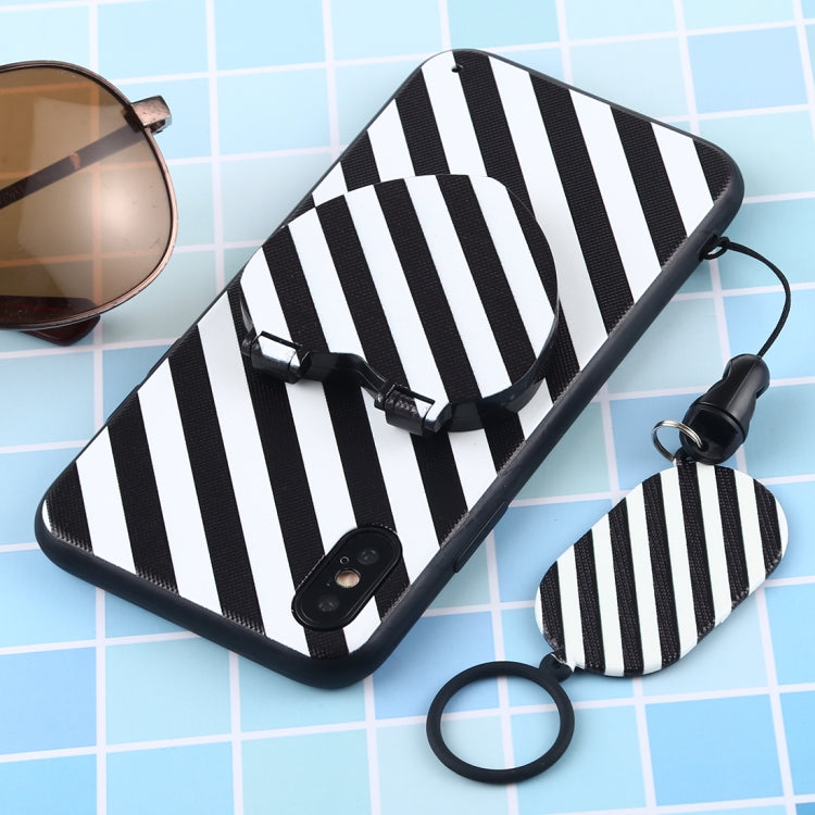 For iPhone X / XS Love Mirror MobilePhone Protection Back Cover Case with Ring Hanging Rope & Holder